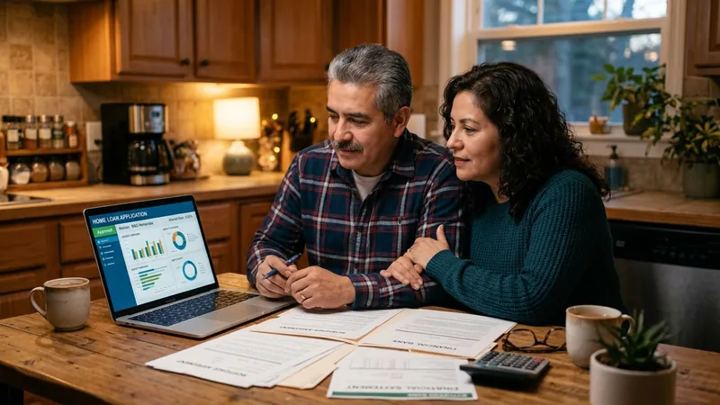 Person reviewing tribal loan options for bad credit on a laptop with financial documents