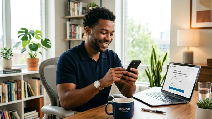 Smartphone showing loan application with no TeleTrack check required for tribal lender